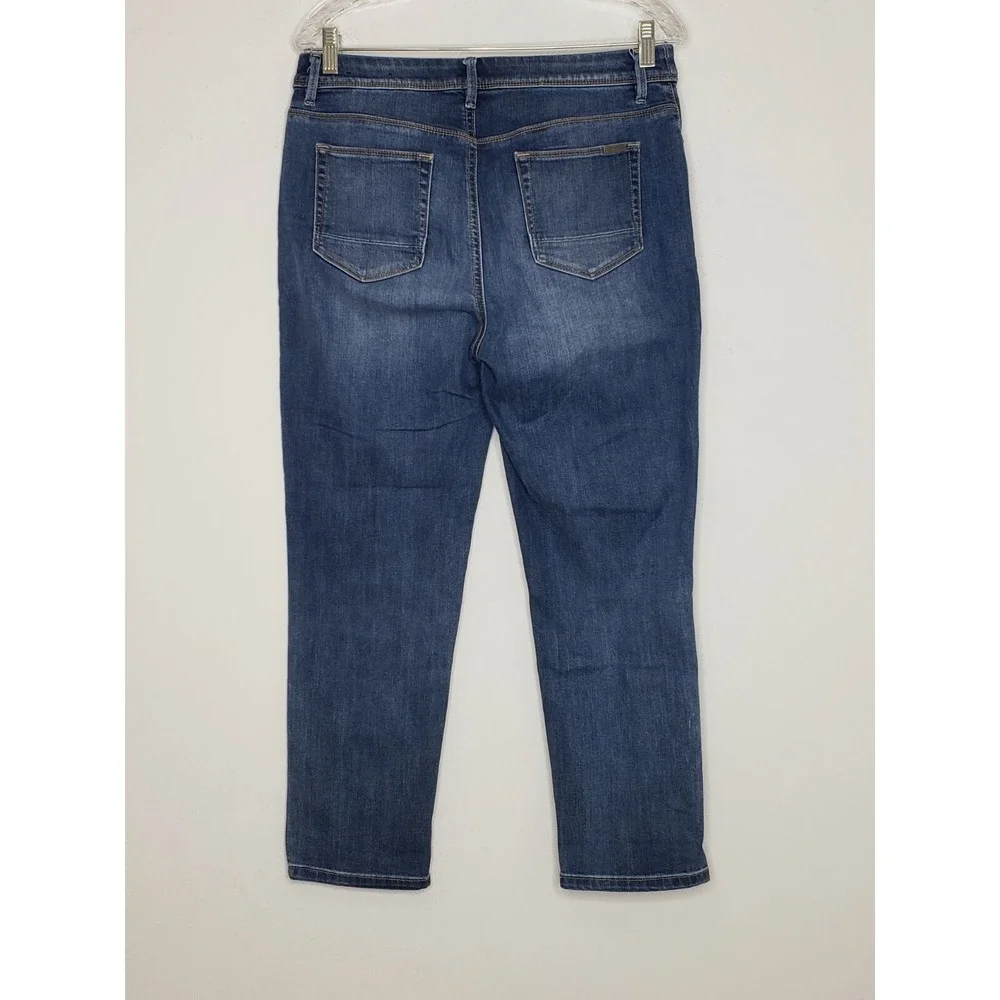 Chico's Cropped Jeans Sz 0.5 Med Wash Blue So Slimming Girlfriend Crop High Rise